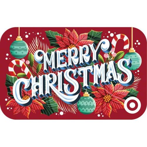 Merry Christmas Poinsettias Target GiftCard