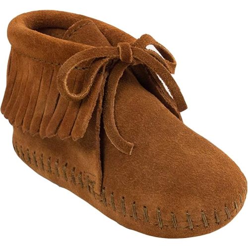 Minnetonka Suede Fringe Bootie (Infant/Toddler)