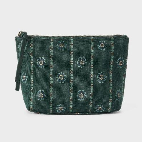 Canvas Floral Zip Travel Pouch - Universal Thread™ Green