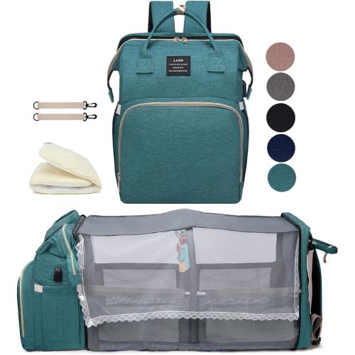 houscly Green Diaper Bag Backpack for Mom: Baby Bags for Boys Girls Toddler Women Men Large Back Pack Diapers Bag Big Travel Pañaleras Modernas Para Bebe Niña Unisex Newborn Essential Baby Registry