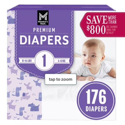 Member's Mark Premium Baby Diapers, Sizes: Newborn - 7 - Sam's Club