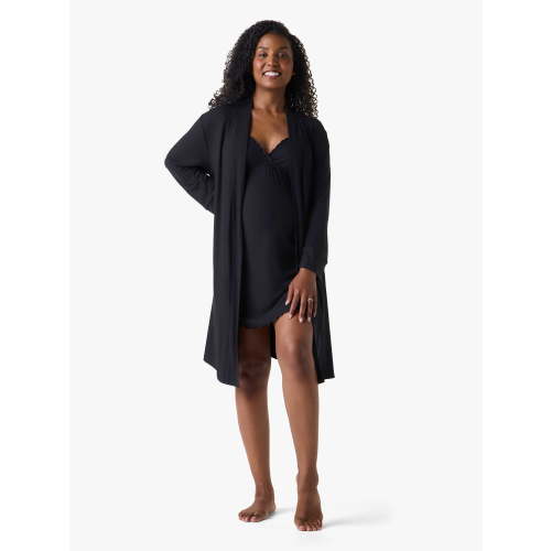Ingrid & Isabel For Every Belly Women's Maternity Ribbed Robe, Sizes S-XXXL