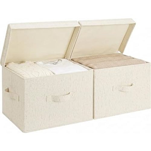 StorageWorks Fabric Storage Bins with Lids, Closet Storage Bins