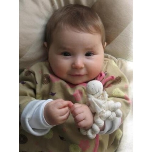 Organic Cotton Baby Teether: Handmade Twist Toy, Travel Teething Pal