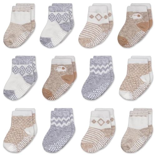 Mother's Choice Organic Cotton Baby Socks 6-12 Months Boys - 12 pairs Soft and Cozy Newborn Socks, Gentle Baby Gap Socks, Perfect Shower Gift, Infant Footwear for Everyday Comfort and Little Ones