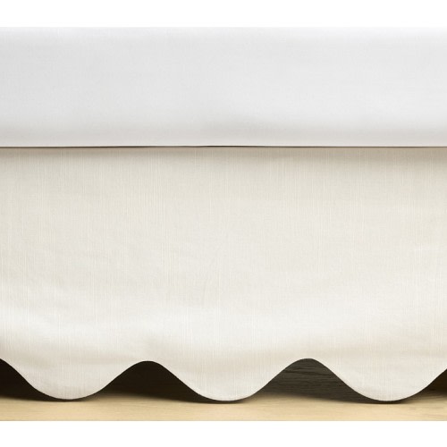 Scalloped European Linen Crib Skirt