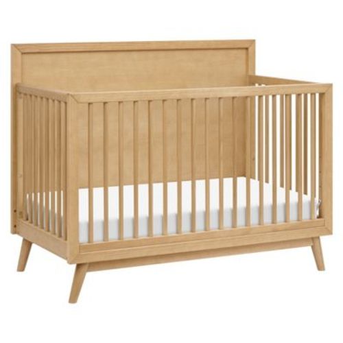 Babyletto Palma Mid-Century 4-in-1 Convertible Crib with Toddler Bed Conversion Kit - Honey