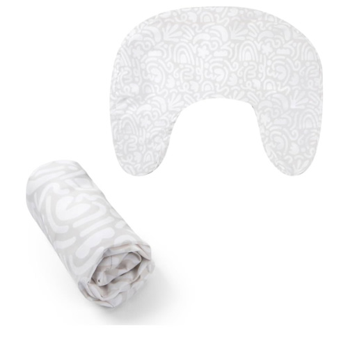 Boppy Nursing Pillow Cover - Soft, Hypoallergenic Washable Microfiber Bottle & Breastfeeding Pillow Covers (Redesigned Feeding Pillow Sold Separately) - Cream Retro Squiggles