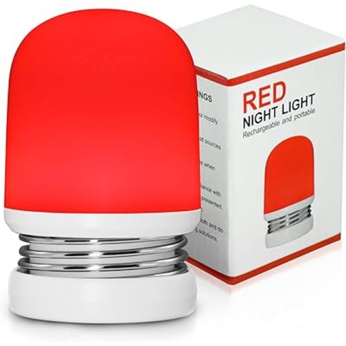Red Night Light - 670nm Red Light Sleep Lamp for Bedside Sleep - Rechargeable Night Lamp for Bedroom - No Blue Light Lamp - Portable Rechargeable Night Lamp for Sleep, Relaxation, Yoga, Travel