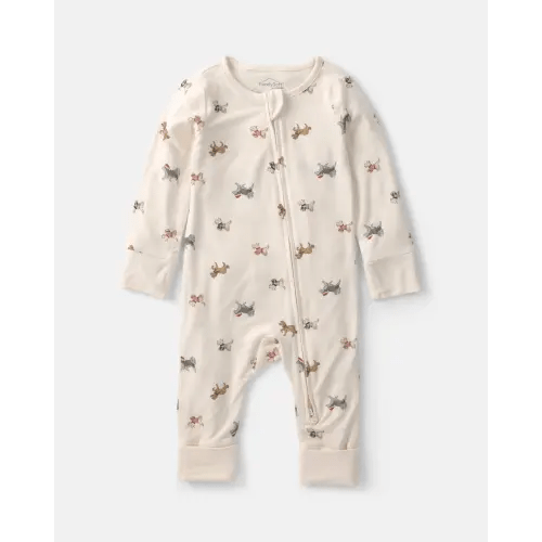 Baby Dog PurelySoft™ 2-Way Zip Sleep & Play Pajamas - Cream