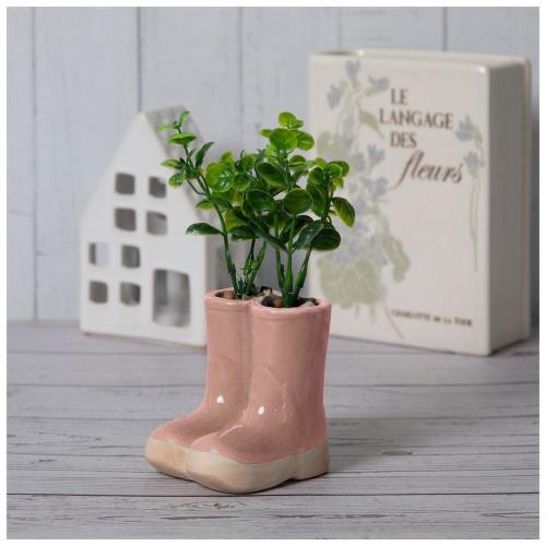 Plant In Rainboot Pot