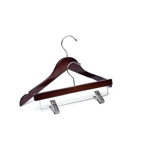 Children’s Dark Walnut Top & Bottom Mix Wooden Hangers - Box of 50 Top and 20 Bottom Hangers