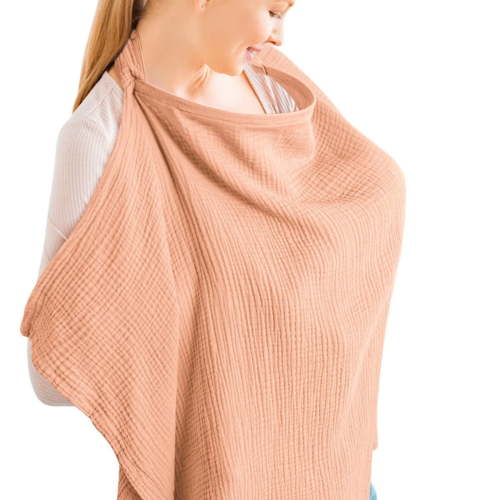 Byseng Nursing Cover for Baby, Soft Cotton Nursing Apron, Yellow Peach Color