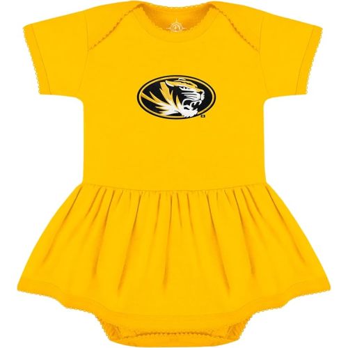 College Baby NCAA Picot Bodysuit Dress Short Sleeve, for Girls, (0-24 Mos)