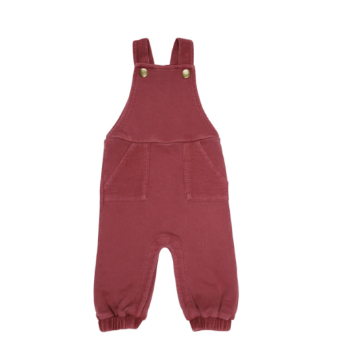 Organic French Terry Overall Romper in Appleberry – L'ovedbaby