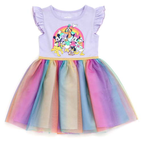 Disney Mickey Mouse Goofy Donald Duck Pleated Tulle Tutu Dress Toddler to Big Kid