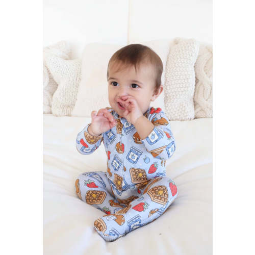 Sweet Stacks Zipper Footie | Blue