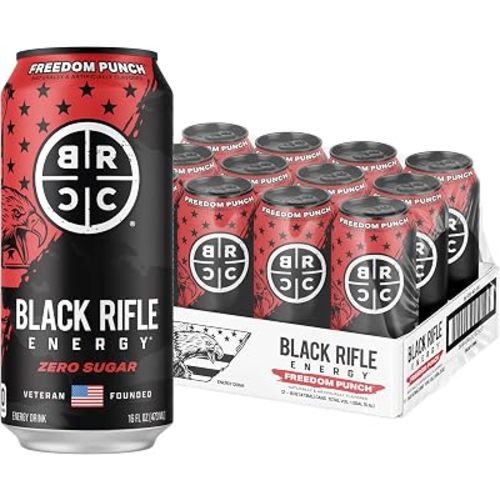 Black Rifle Energy Freedom Punch Zero Sugar Energy Drink, 200mg Caffeine, 16 fl oz can (Pack of 12)