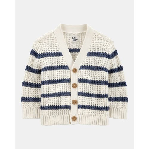 Baby Striped Button-Front Sweater Knit Cardigan - Cream - OshKosh B'gosh | Carter's