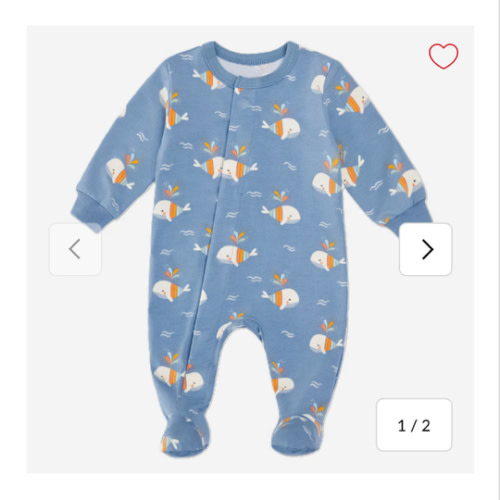 Pyjama Magnétique Baleines Prématuré – CLÉMENT