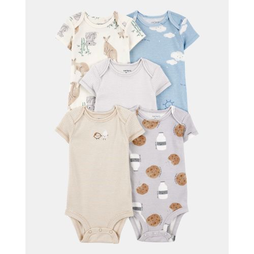 Baby Boy 5-Pack Kangaroo Cloud Short-Sleeve Bodysuits | Carter's