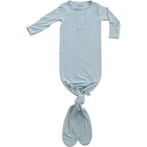 UPTON AVE Knotted Gown Baby Newborn, Viscose derived from Bamboo, Infant Sleeper with Mittens, Baby Girl, Baby Boy, Unisex, Super Soft Fabric