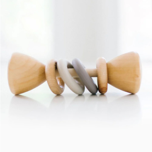 Silicone + Wood Rattle