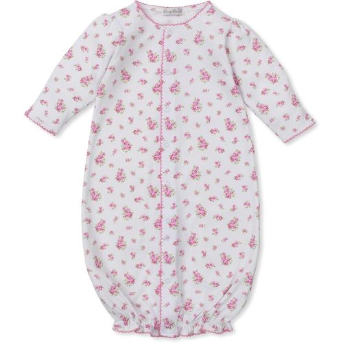 Kissy Kissy Baby Girls Infant Rose And Blooms Pink Print Convertible Gown