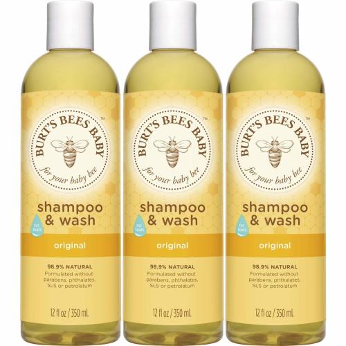 Burt's Bees Baby Shampoo & Wash, Original Tear Free Baby Soap - 12 Ounce Bottle (Pack of 3)