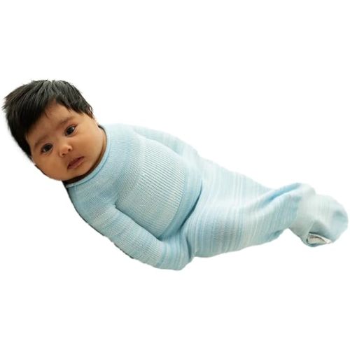 Swaddelini Swaddle Sleep Sack, Easy-to-Use Baby Sleep Sack, Helps Babies Sleep Longer, 0-3 Months, 6-12 Pounds, Made in USA, Blue