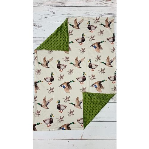 Green Duck Print Patchwork Baby Kids Blankets