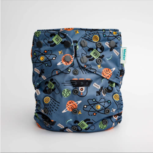 Space and Sky: Essentials Pocket Cloth Diaper with Athletic Wicking Jersey, Grows with your Baby