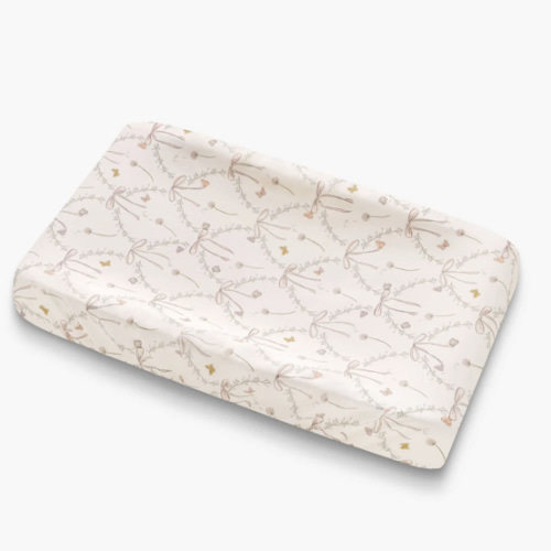 Bows & Butterfly Kisses Changing Pad Cover - Pink