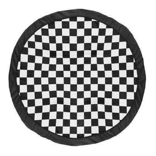Sweet Jojo Designs Boy, Girl, Unisex/Gender Neutral Baby Tummy Time Playmat Gingham Checkered Plaid Black and White