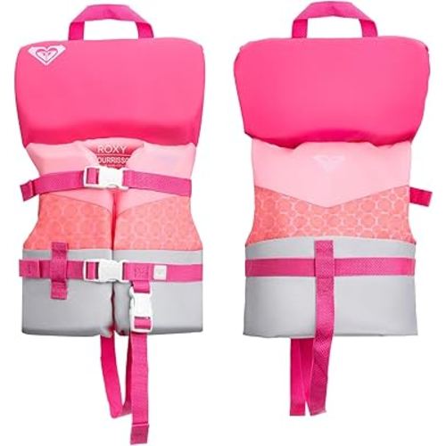 ROXY USCG Approved Life Jacket for Youth/Kids/Infant, Light-Weight EPE Foam Life Vest with Quick-Release Buckles, PFD for Fishing, Boating & Kayaking Water Sports