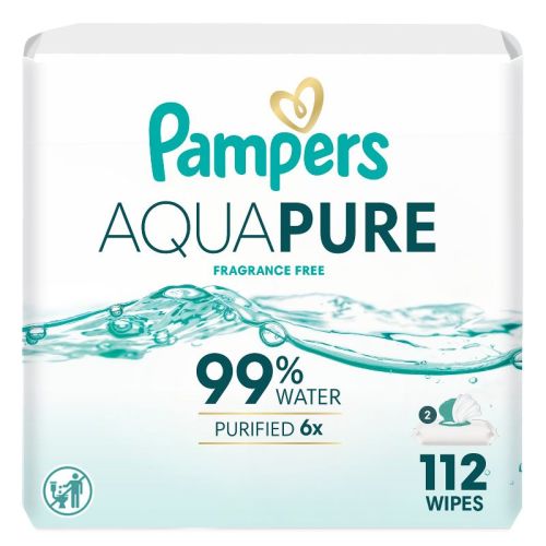 Pampers Aqua Pure Sensitive Baby Wipes - 112ct: Pop-Up Dispenser, Cotton, Ethyl Alcohol-Free