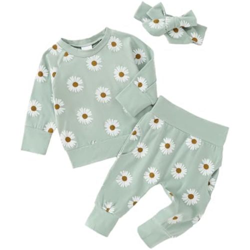 Yvowming Baby Girl Clothes Daddy’s Girl Long Sleeve Sweatshirt Pullover Tops + Joggers Pants Fall and Winter Outfit Set