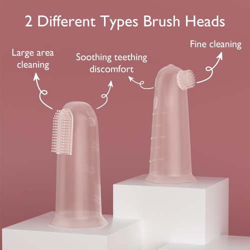 Momcozy Silicone Baby Finger Toothbrush 2 Pack Oral Cleaning and Gum Massage