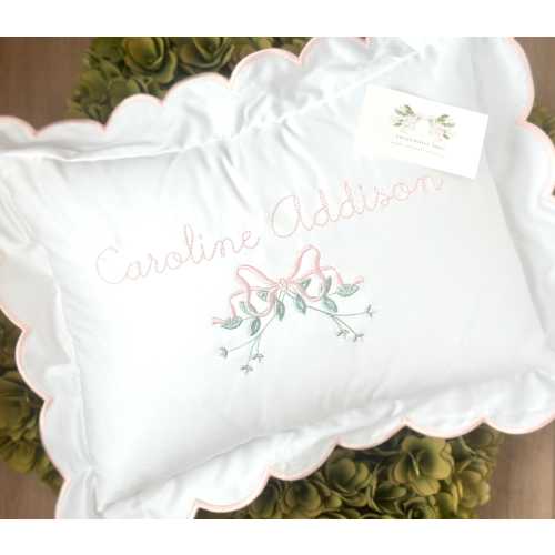 Custom Embroidered Baby Pillow Case Nursery Decoration Monogrammed Pillow Cover