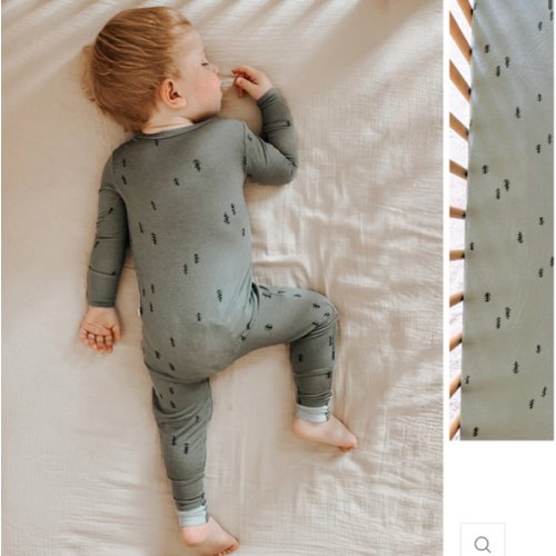 Forest Sage Green Convertible Footie Pajamas | günamüna