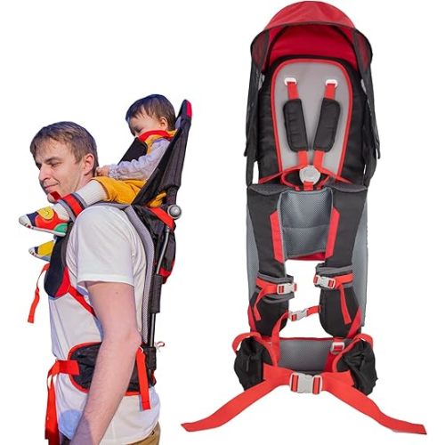 Baby Shoulder Carrier Baby Hiking Backpack Carrier with Rain Cover Sun Shade for Child Safe Backrest and Toddler Ergonomic Seat Holds 40 Pound for Children Between 6 Months-3 Years Old Babies
