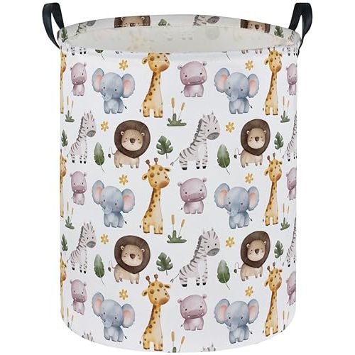 DDBASKET Kids Laundry Basket Animal Hamper for Nursery Boy and Girl Cute Kids Toys Storage Bin Organizer Room Decor for Home(Zoo)