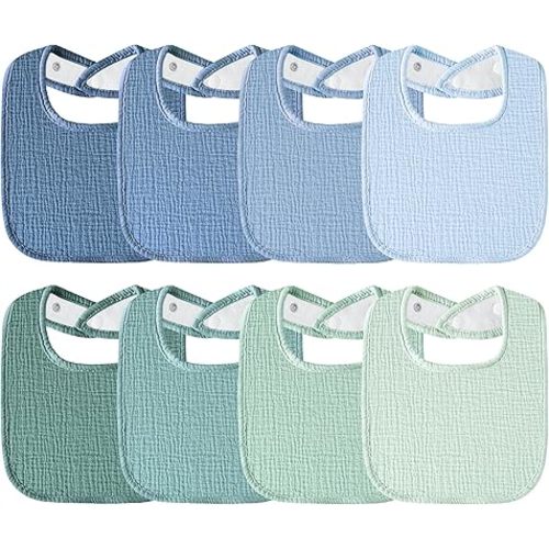Muslin Baby Bibs Cotton Baby Drool Bandana Bibs for Baby Girls Boys Infant Newborn Toddler Drooling and Teething