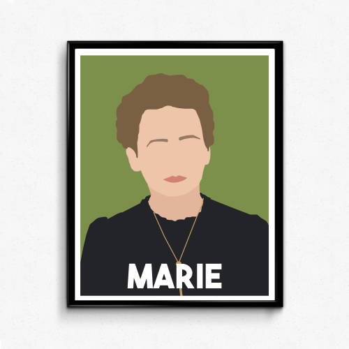 Marie Curie Feminist Portrait- Feminist Wall Art, Women in Science