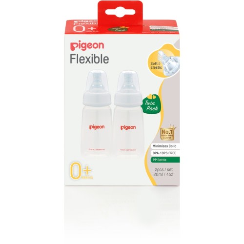 Pigeon Flexible PP Bottle 120mL 2 Pack