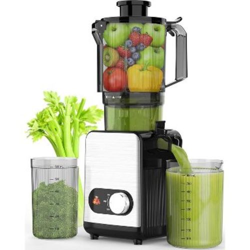 ZAFRO Cold Press Juicer, 4.35" Large Feed Chute Juice High Juice Yield with Slow Masticating Juicer for Whole Vegetables & Fruits, Easy Assemble