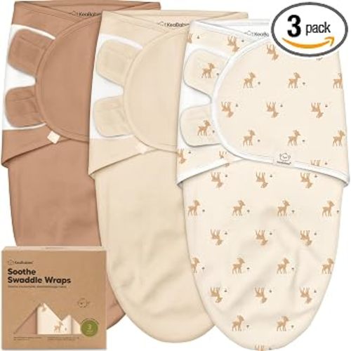KeaBabies 3pk Organic Baby Swaddles for Newborns, Infant (Lil Fawn, 0-3M) | Baby Girls, Boys, Soft Organic Cotton, Newborn Swaddle Sleep Sack, Nursery Swaddling Blankets