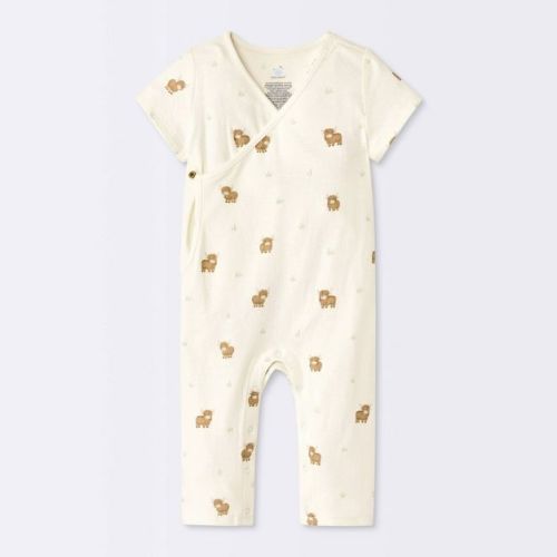 Baby Boys' Cow Knit Wrap Romper - Cloud Island™ Off-White 0-3M