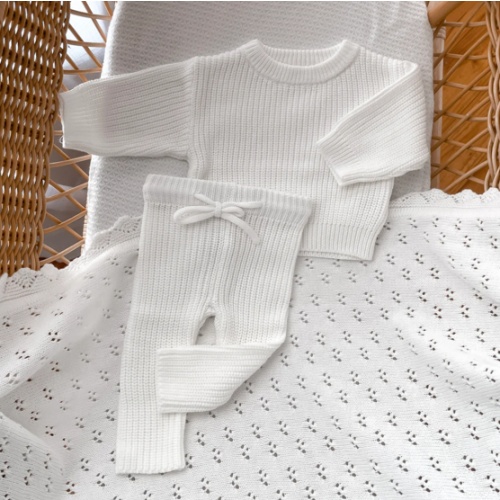 Classic Knitted Pants - Milk