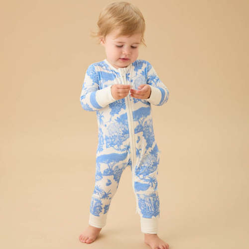Shop D&D Blue Clever Zip Snug Fit Baby Pajamas with Two‑Way Zip | MORI US